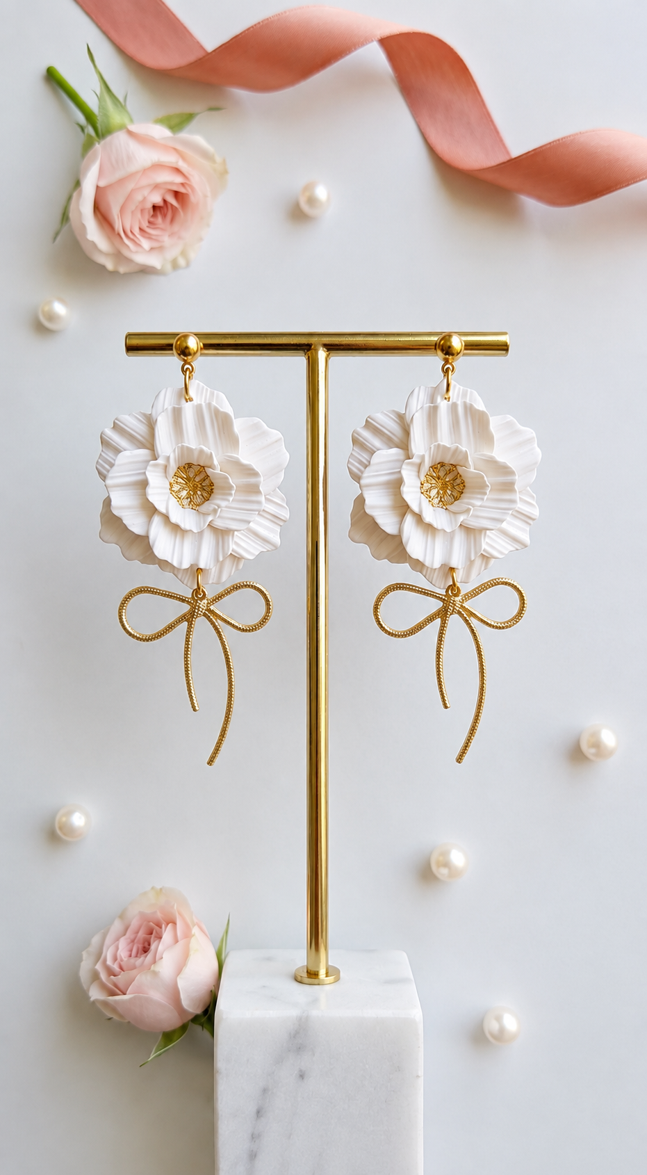 Boucles d’oreilles Fleur Éclose - Attaches en Acier Inoxydable