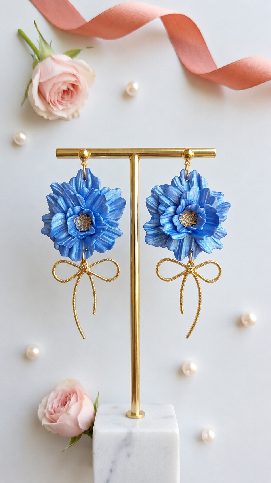 Boucles d’oreilles Fleur Éclose - Attaches en Acier Inoxydable