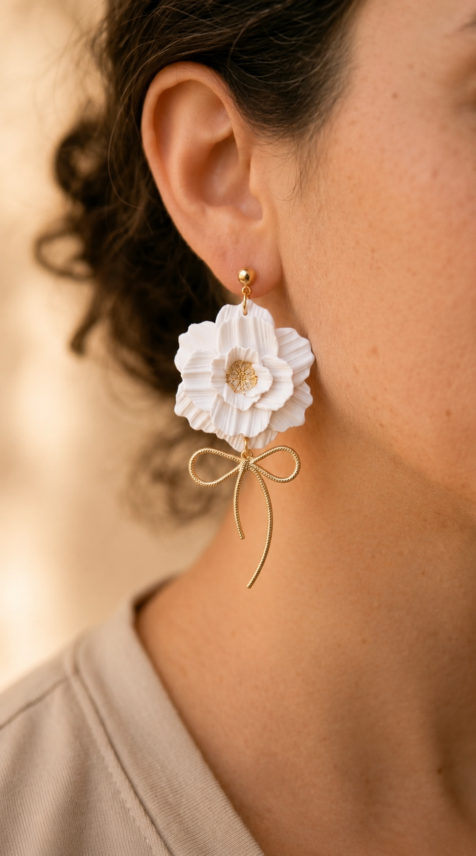 Boucles d’oreilles Fleur Éclose - Attaches en Acier Inoxydable