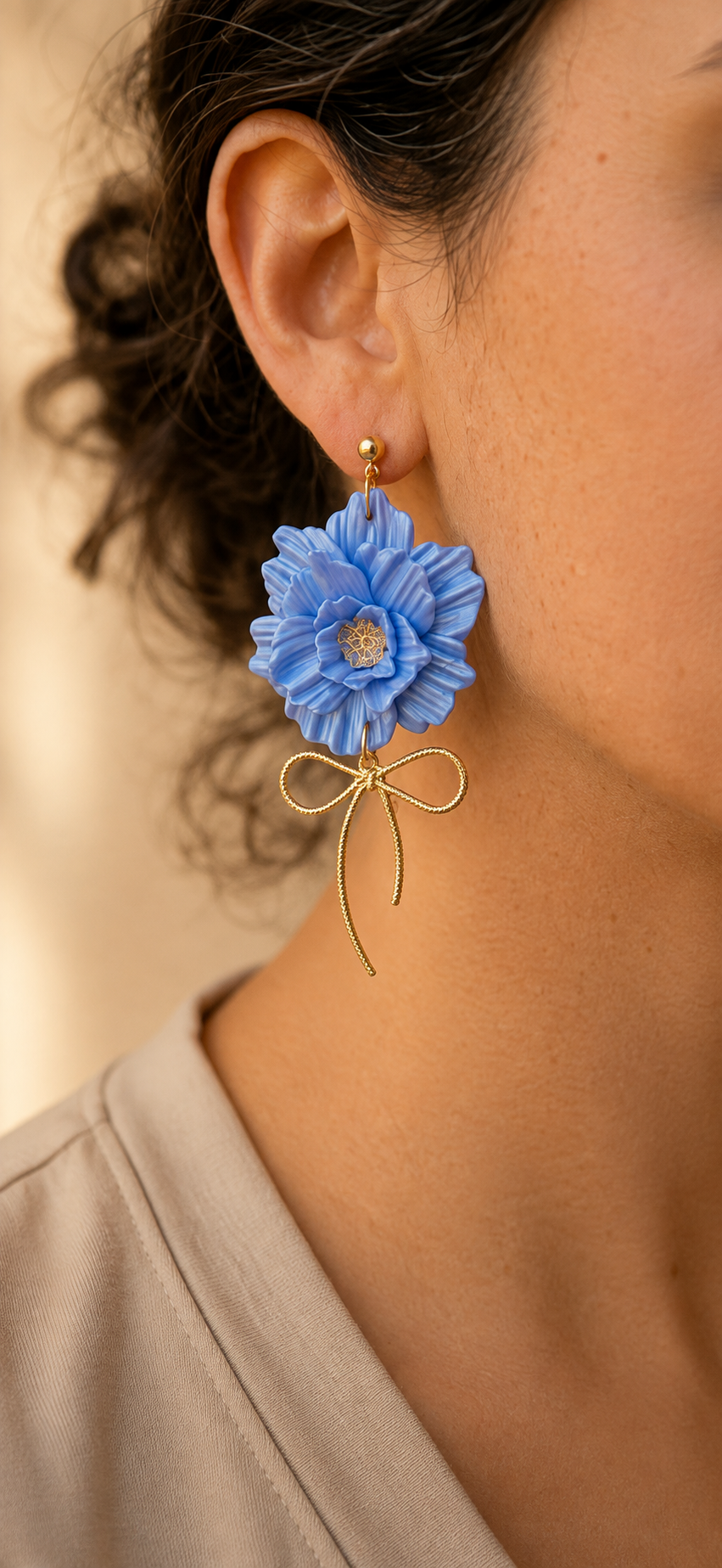 Boucles d’oreilles Fleur Éclose - Attaches en Acier Inoxydable