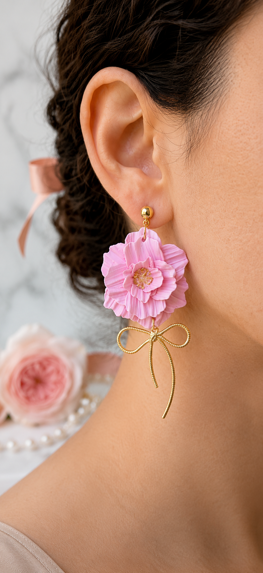 Boucles d’oreilles Fleur Éclose - Attaches en Acier Inoxydable