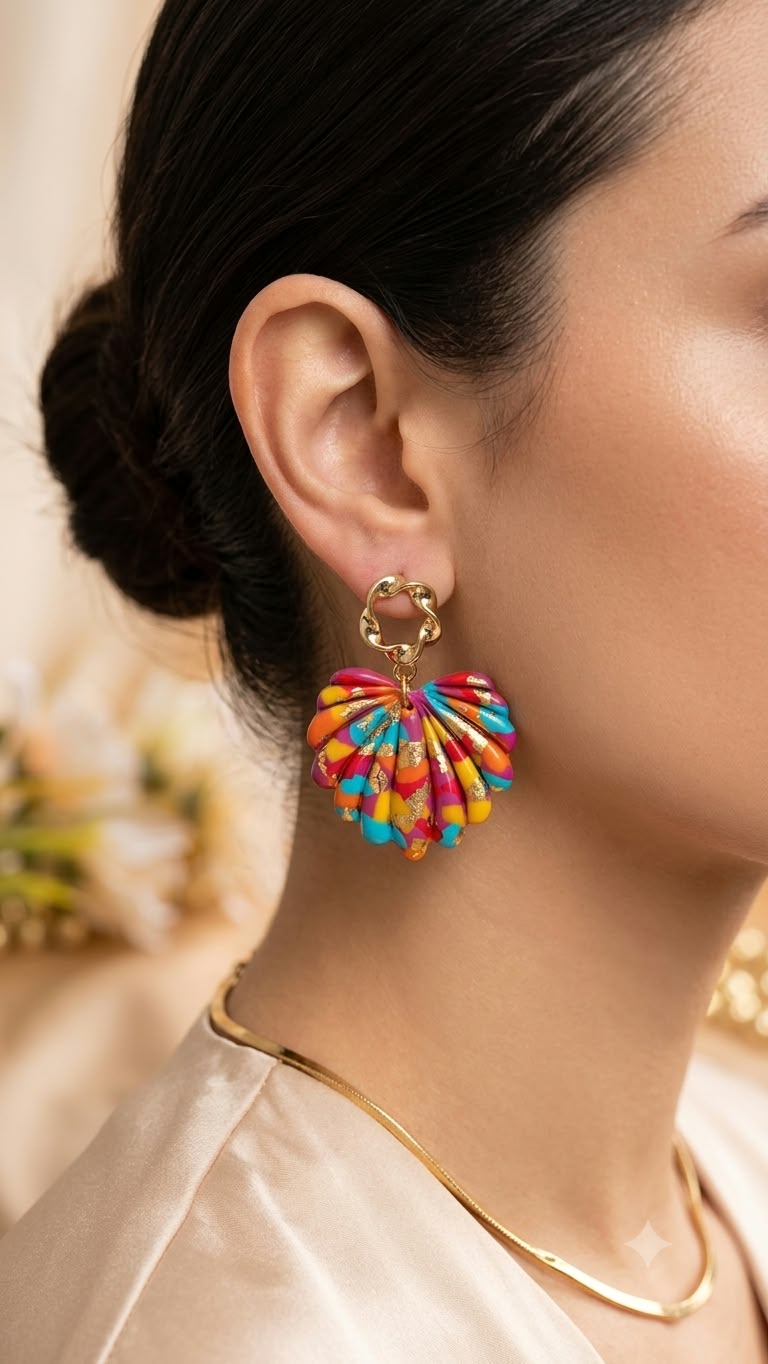 Nacre Bohème – Boucles d’Oreilles en Acier Hypoallergénique