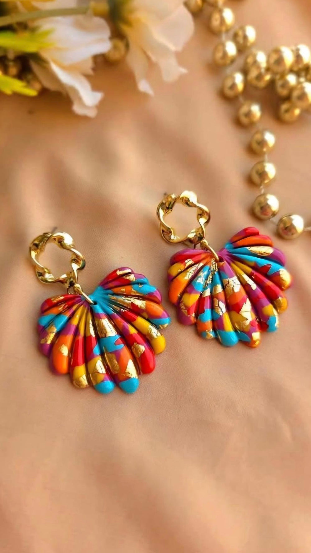 Nacre Bohème – Boucles d’Oreilles en Acier Hypoallergénique