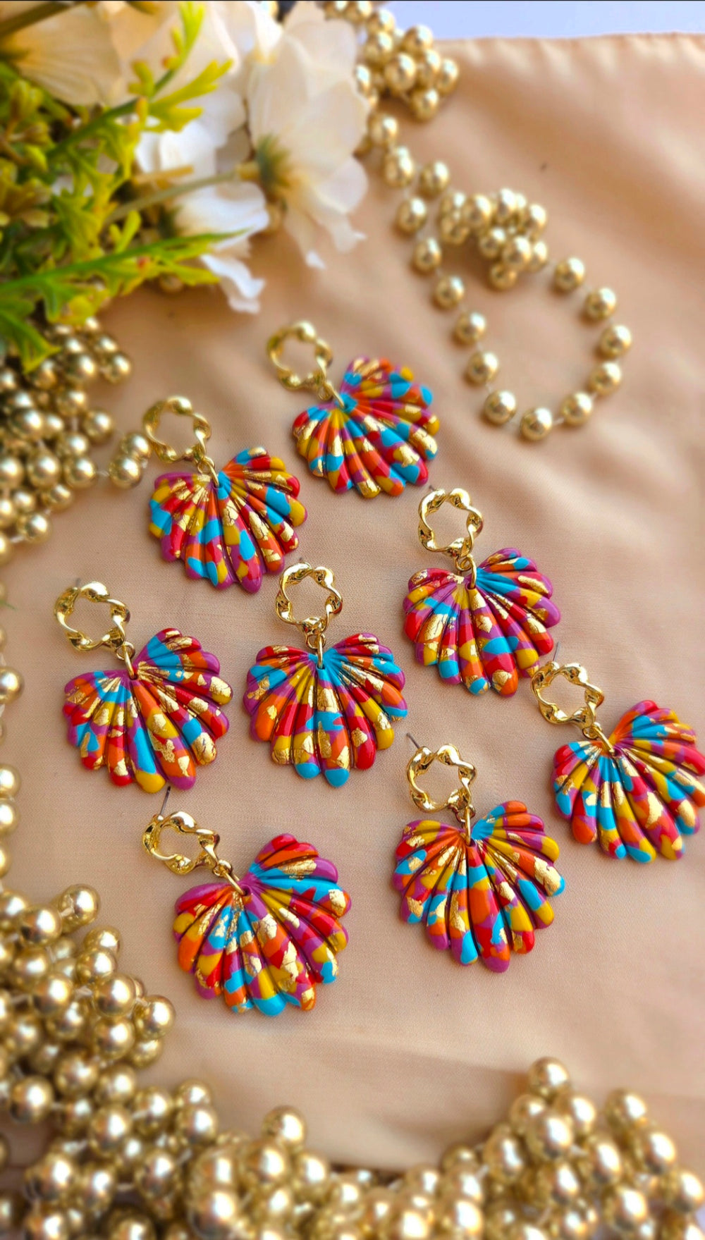 Nacre Bohème – Boucles d’Oreilles en Acier Hypoallergénique