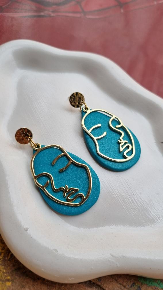 Face Earrings - Turquoise