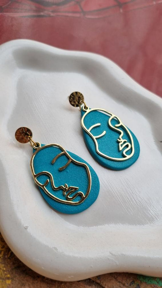 Face Earrings - Turquoise