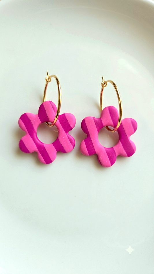Flower Dangles - Rose Clair & Fuschia